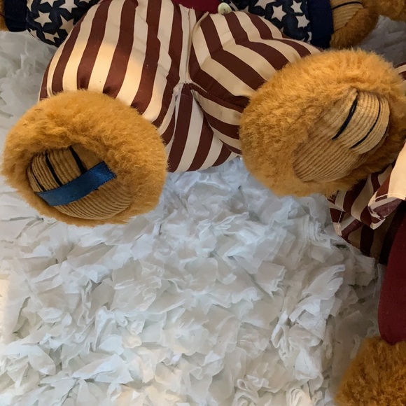 VTG Dan Dee Plush Girl & Boy Stuffed Bear Patriotic Red Whit Blue Star Spangle - Picture 5 of 7